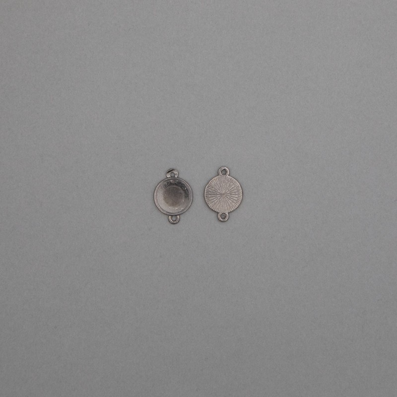 Bases connectors for cabochons 12mm anthracite 20x14mm 4pcs OKWI12AN02