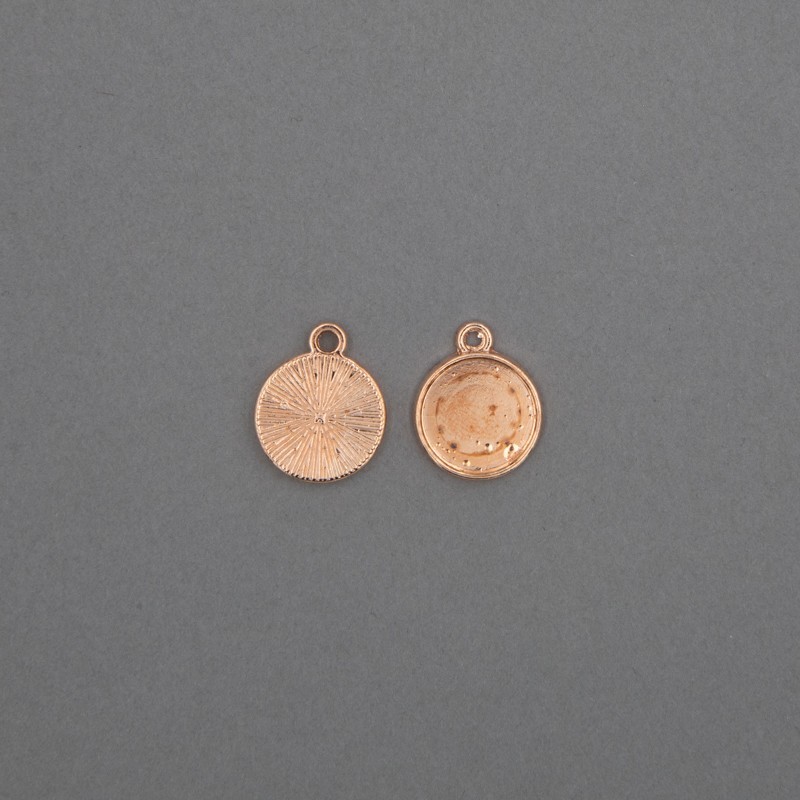 Base pendants for cabochons 12mm rose gold 18x14mm 2pcs OKWI12KGR01