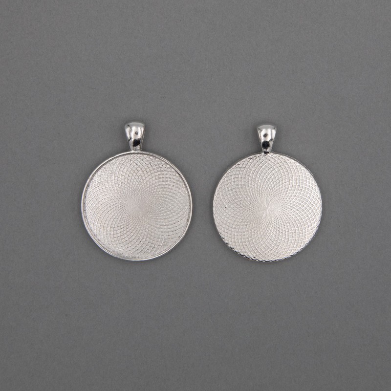Bases for cabochon 30mm / platinum / 41x33x3mm 1 pc OKWI30PL04