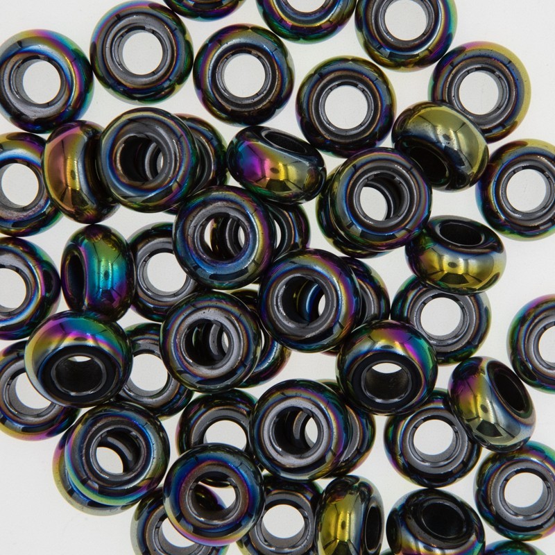 Hematite modular beads 14,5x7mm rainbow 1pc KAHEPA03