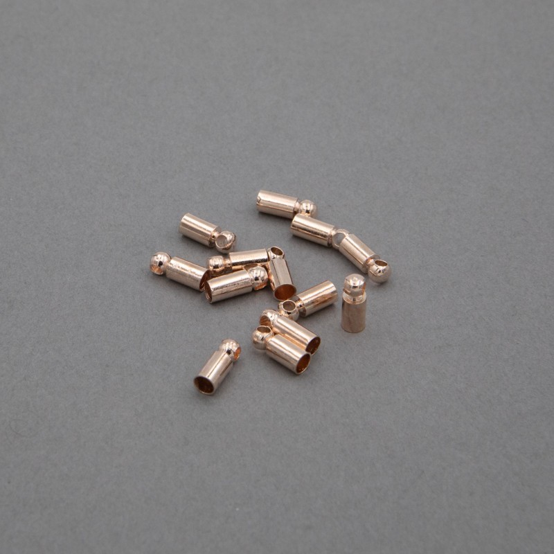 Końcówki do wklejania/ wewn. 2.4mm/różowe złoto/ 3x8mm/ 10szt ZKGR02