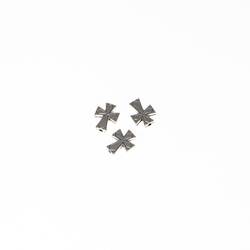 Krzyżyk metalowy/ przekładka/ 2szt srebrny 11x13mm AAU050