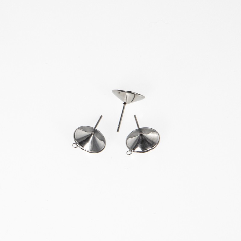 Studs for cabochon rivioli12mm with eyelet / surgical steel / 2 pcs / ASS211