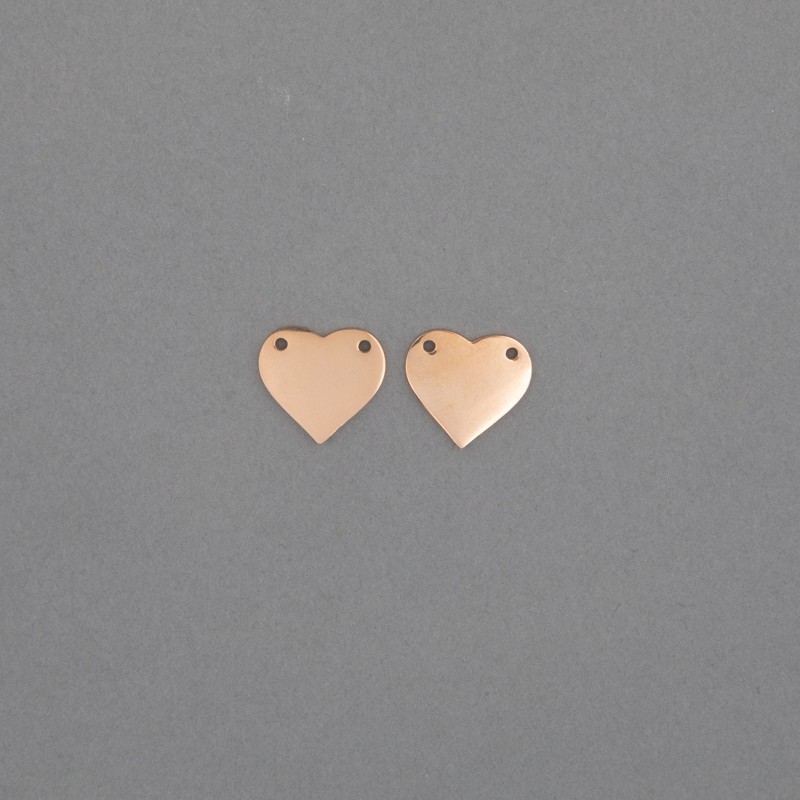 Heart celebrity pendant / rose gold-plated surgical steel / 16mm 1pcs ASS232KGR
