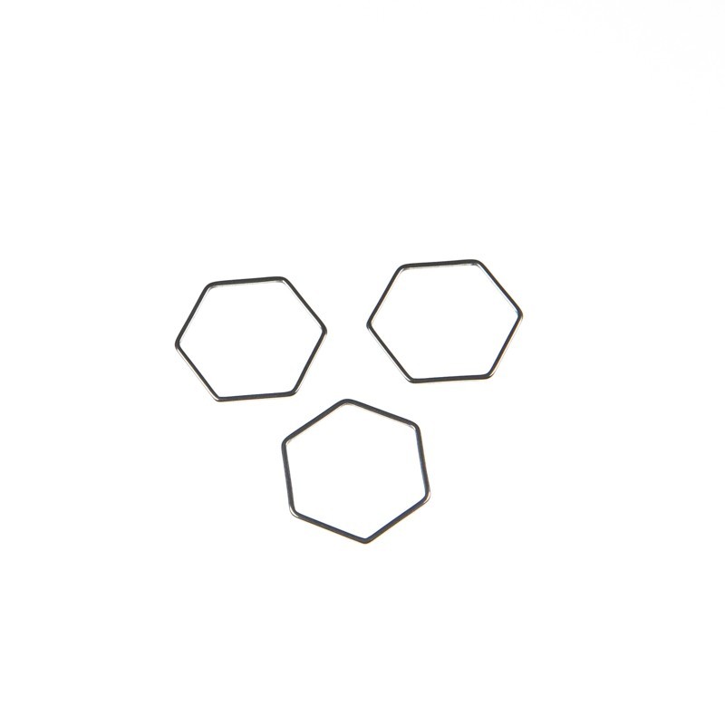Connectors Geometric hexagon 19x22mm / surgical steel / 1 pc ASS216
