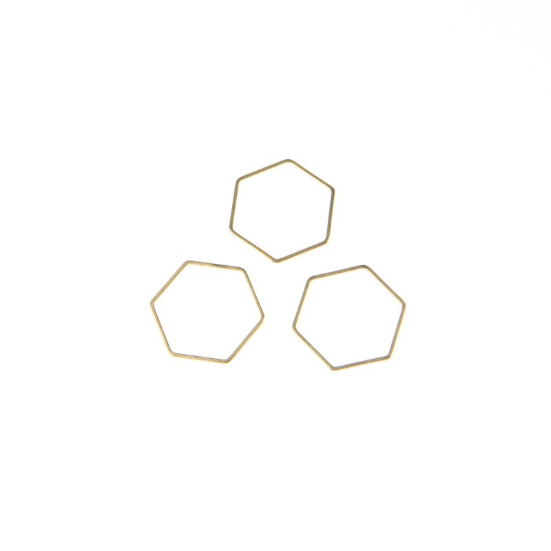 Connectors Geometric hexagon 19x22mm / surgical steel gold-plated / 1 pc ASS216KG