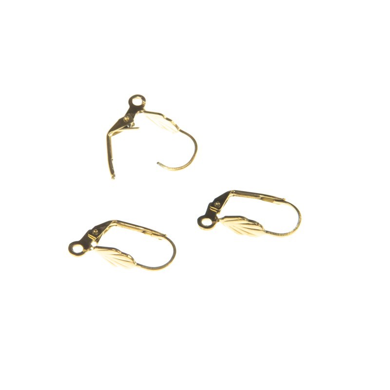 English earwires with a shell / surgical steel / gold / 2pcs / 19x10mm BKSCH36KG
