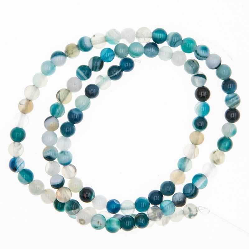 Turquoise agate / 4mm beads / 38 cm rope / KAAG0417A