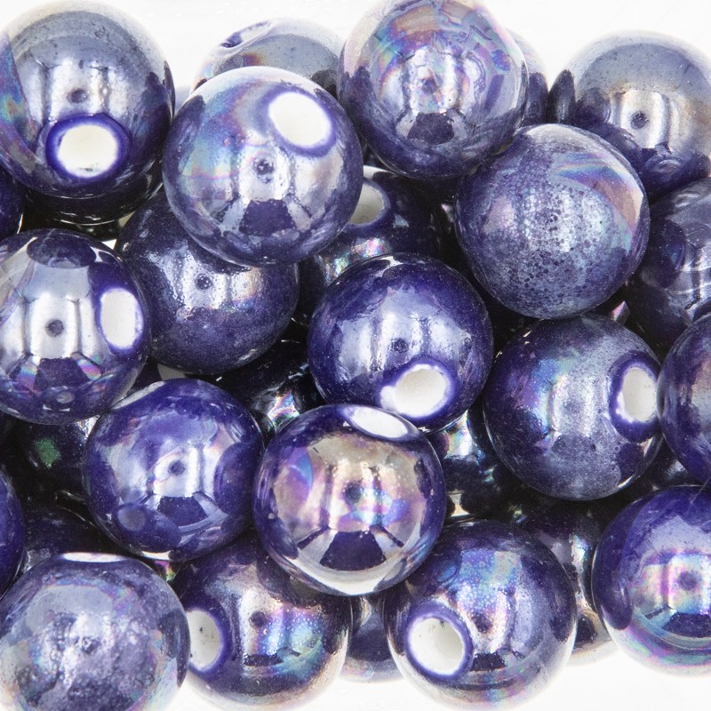 Ceramic beads / balls 18mm navy blue 1pc CKUD18N02