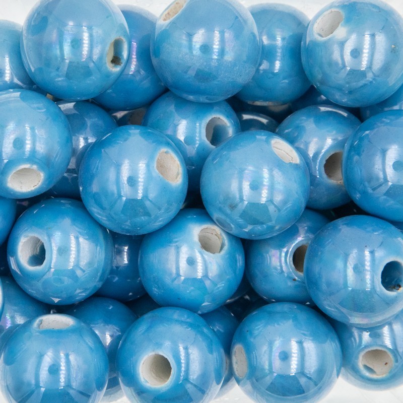 Ceramic beads / balls 18mm blue 1pcs CKUD18N01