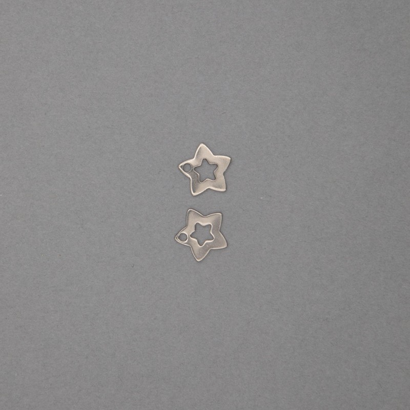 Surgical steel pendants / stars 11mm 3pcs ASS241