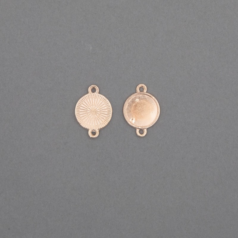 Connecting base for cabochons 12mm rose gold 20x14mm 2pcs OKWI12KGR02