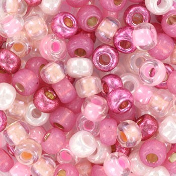 Beads Miyuki / round / rocailles 6/0 pink party 5g / MIRO06-MIX38