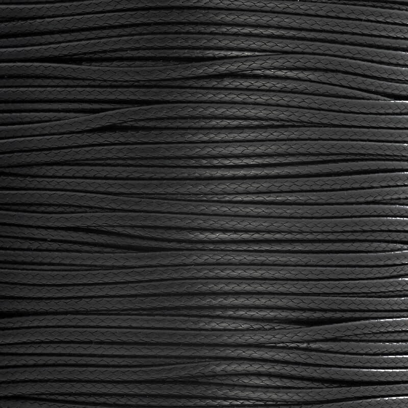 Sznurek jubilerski plecionka/ płaski czarny 1x1.5mm 2m PW235P