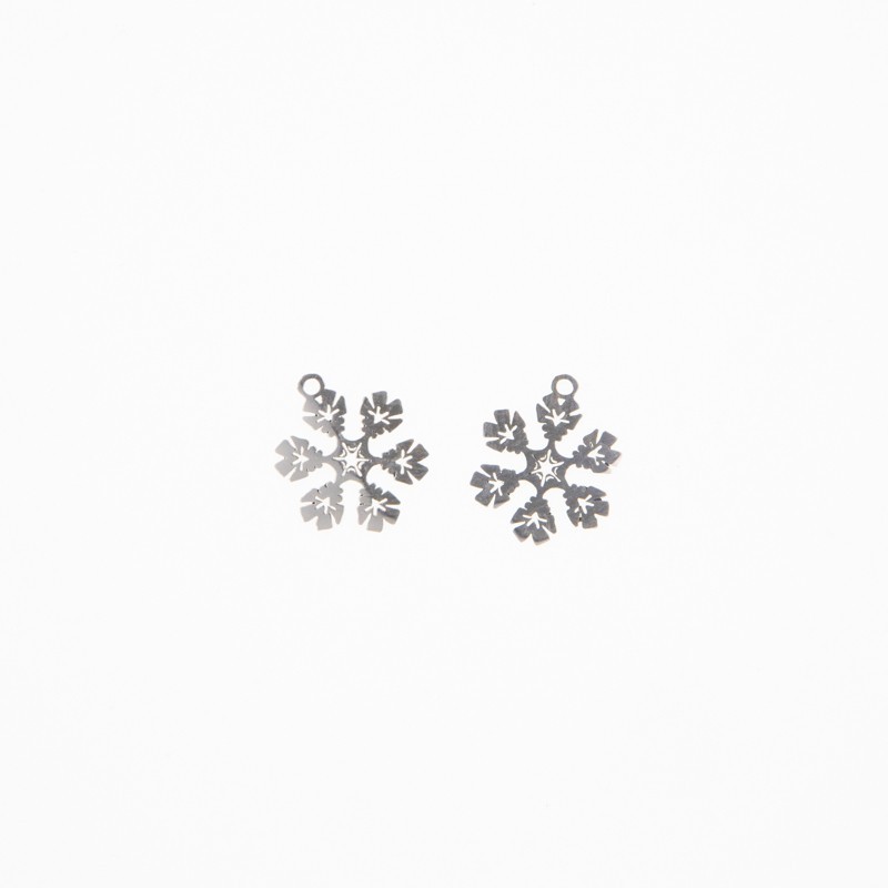 Snowflake hangers / surgical steel / 13x17mm 1pc ASS256