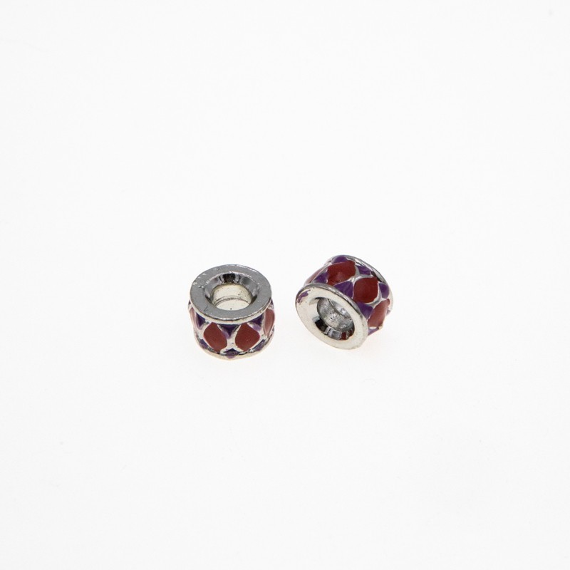 Modular spacers / decorative enamel beads / 10x7mm 1pc AASP121