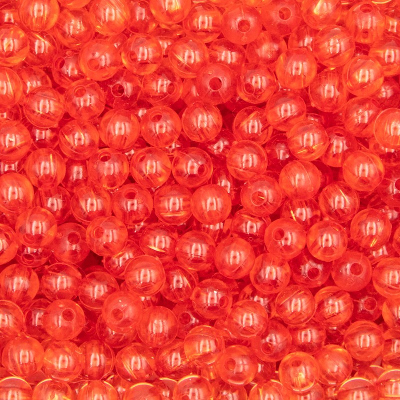 Koraliki kulki plastikowe transparentne/ czerwone/ 6mm 20szt XYPLKU0601