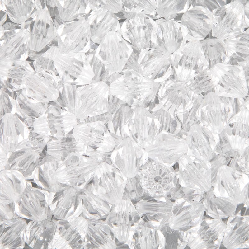Koraliki akrylowe kryształki/ biały diament/ 10x9mm 10szt XYPLDI1001
