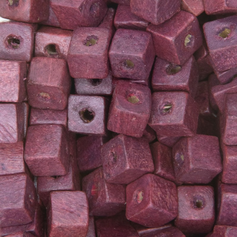 Wooden cubes / 10mm purple 10pcs DRKO1001