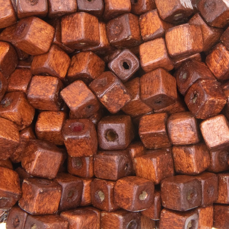 Wooden cubes / 8mm brown 5g about 20pcs DRKO0802