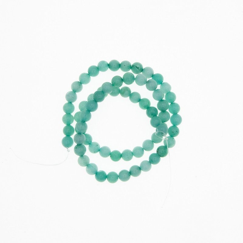 Azure jade / 6mm beads / rope 64pcs / KAJL06