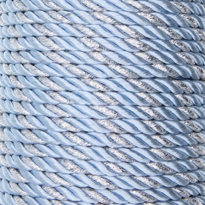 Twisted / blue string with silver thread 4mm 4m PWLS4004