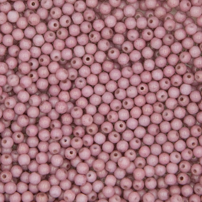 Czech beads / 3mm balls / pink picasso / 50pcs / SZGBKG03143
