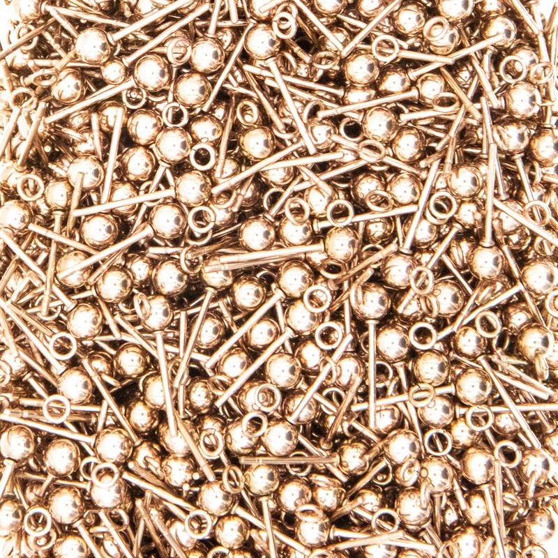 4mm ball sticks with eyelet / rose gold-plated / surgical steel 2pcs BKSCH13KGR