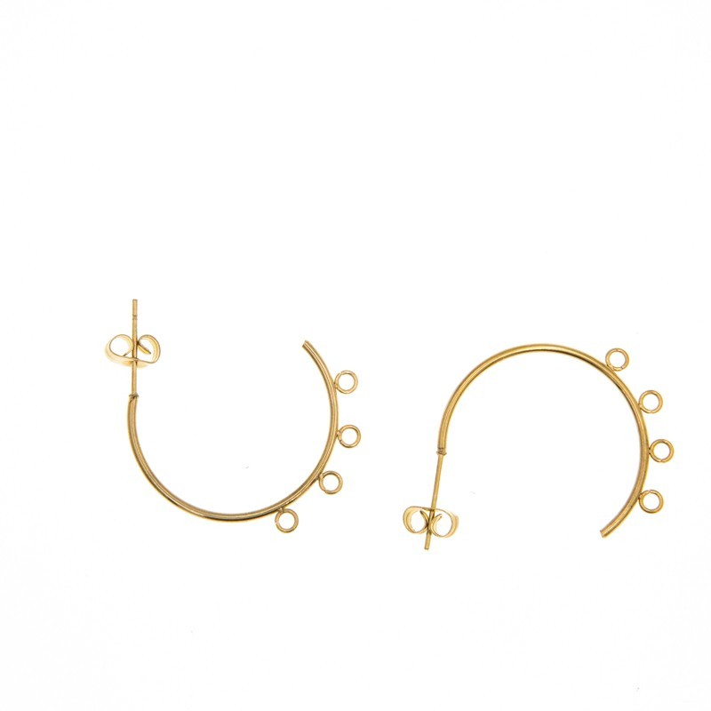 Decorative earwires with lambs / surgical steel 25mm / gold-plated / 2 pcs BKSCH43KG