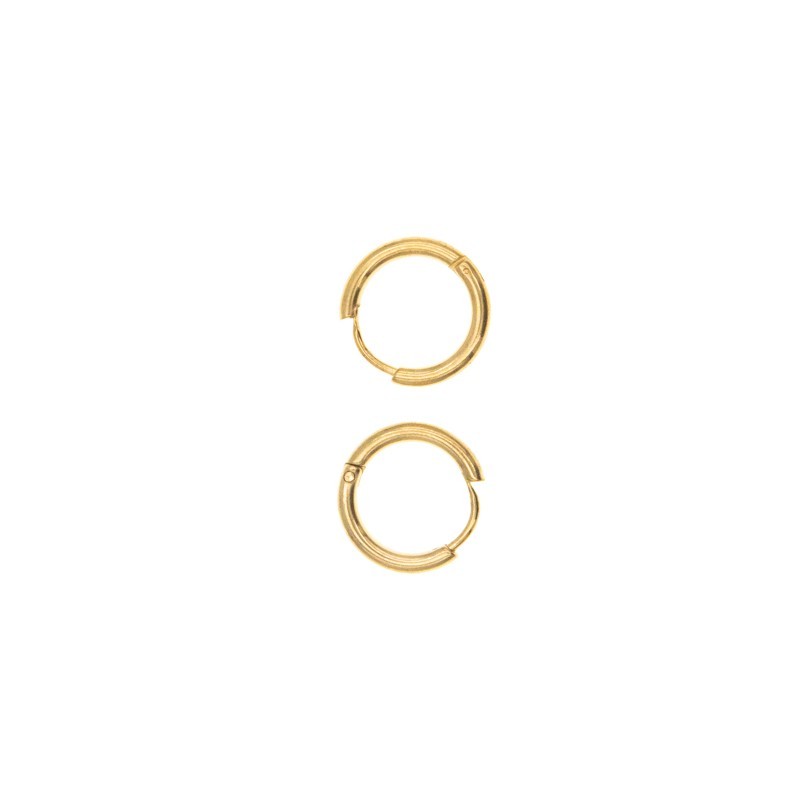 Hoop earrings / surgical steel / 15mm / gold-plated / 2pcs BKSCH45KG