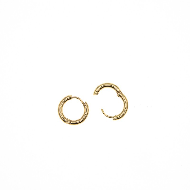 Hoop earrings / surgical steel / 16x2mm / gold-plated / 2pcs BKSCH36KG