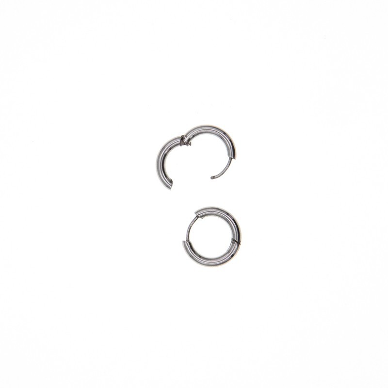 Hoop earrings / surgical steel / 15mm / polished / 2pcs BKSCH36