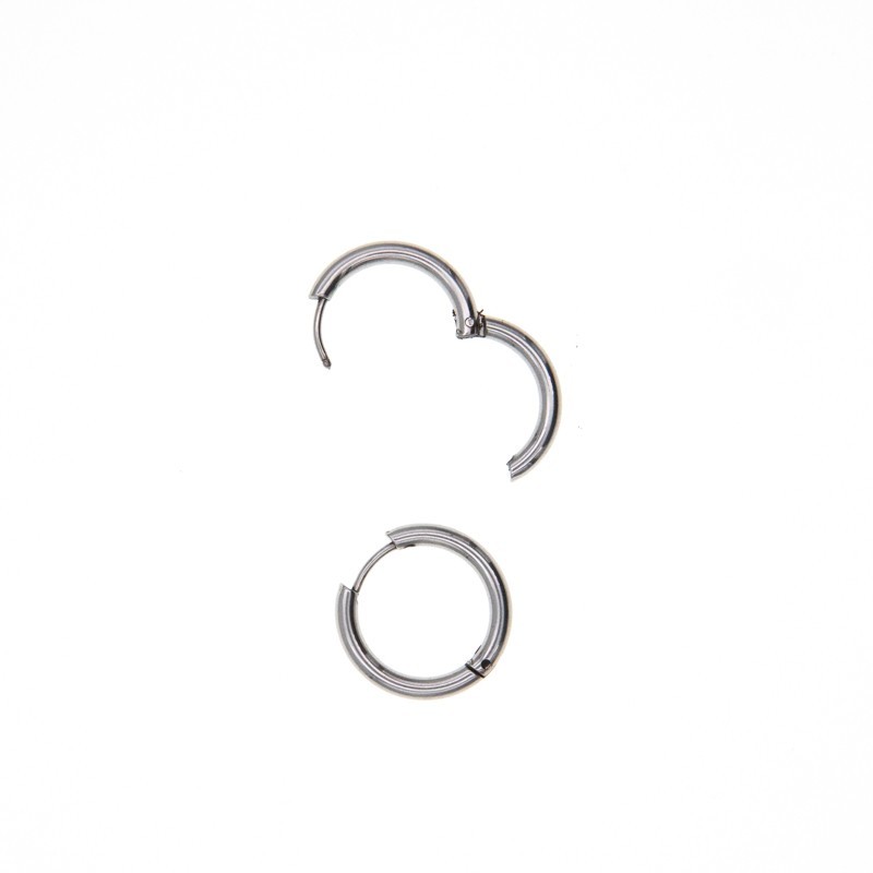 Hoop earrings / surgical steel / 20mm / polished / 2pcs BKSCH37