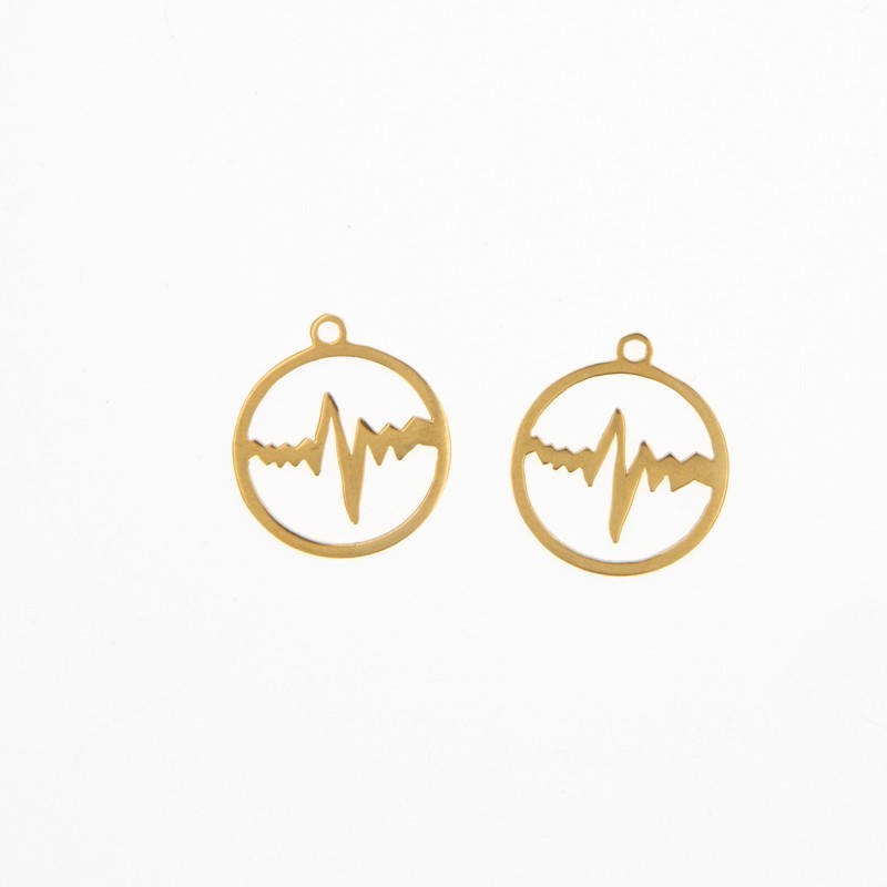 EKG pendant / surgical steel gold-plated / 15x17mm 1pc ASS264KG