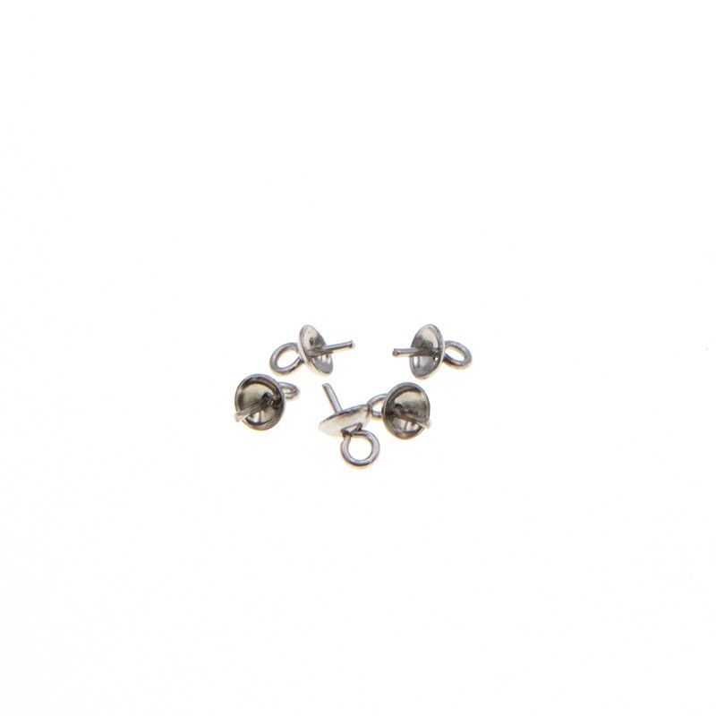Caps with a pin for sticking / surgical steel 4x6mm 4pcs ASS269