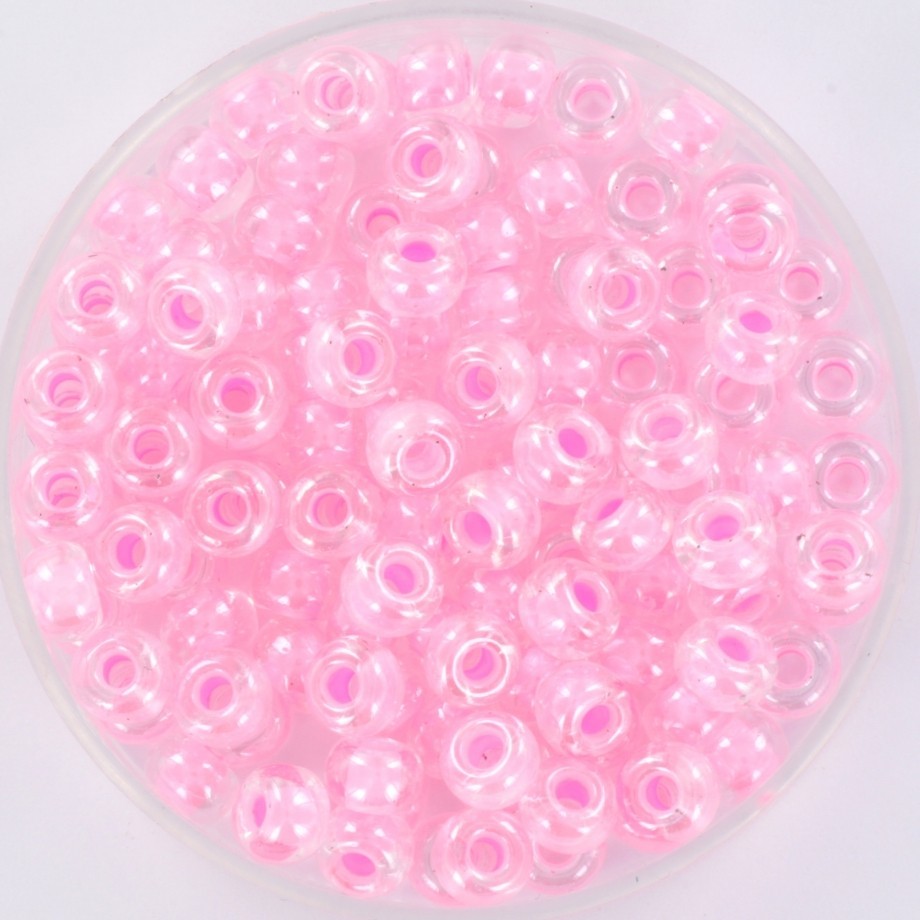 Koraliki Miyuki/ round/ rocailles 6/0 pink lined crystal 5g/ MIRO06-207