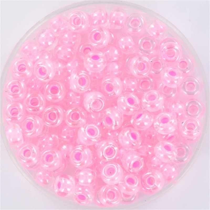 Koraliki Miyuki/ round/ rocailles 6/0 pink lined crystal 5g/ MIRO06-207