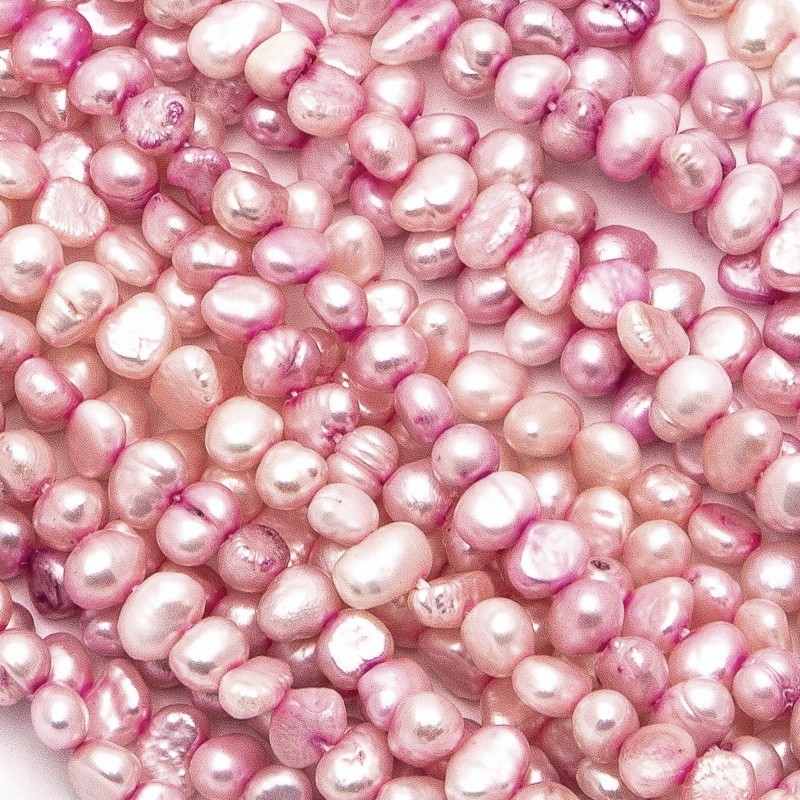 Dyed pearls / pink / rope 36cm / irregular / 6-7mm PASW233