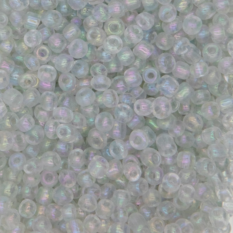 Glass beads small / transparent AB / 3x4mm 25g SZMN34IR001