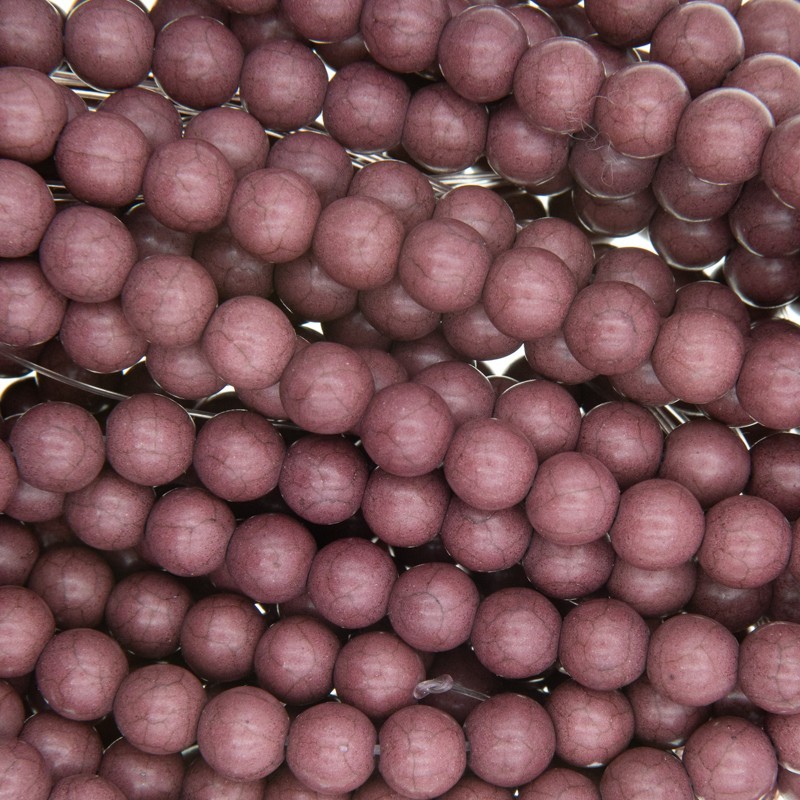 Howlit beads brown purple balls 10mm 40pcs / string HOBFKU10
