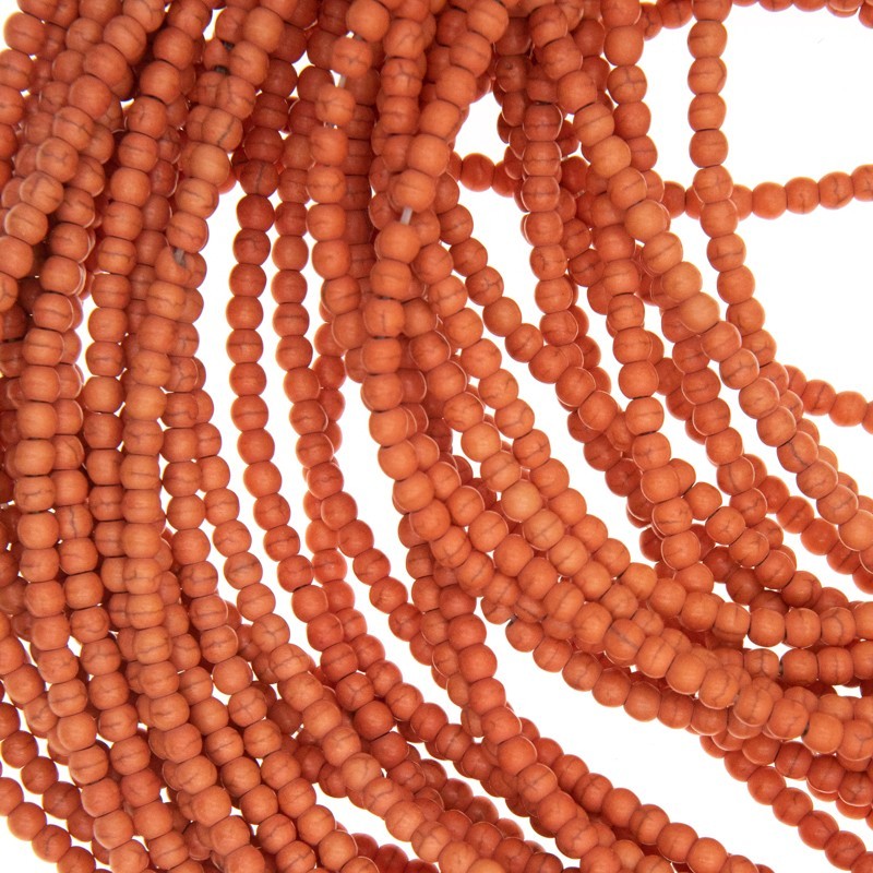 Howlite / beads 4mm / dusty orange / 100pcs / rope HOJPKU04