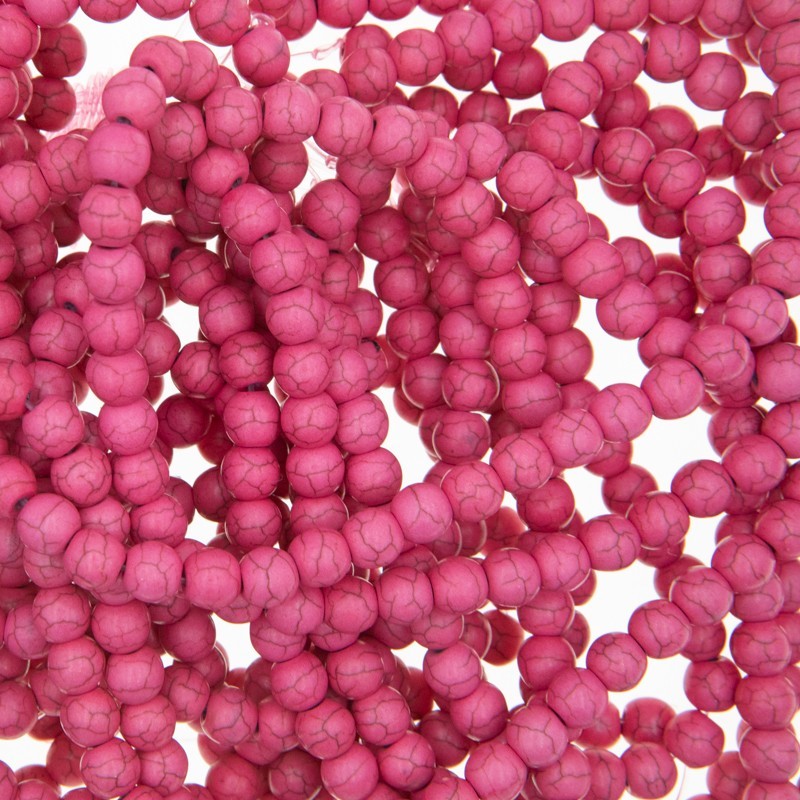 Howlite / beads 6mm / coral pink / 60pcs / string HOKOKU06