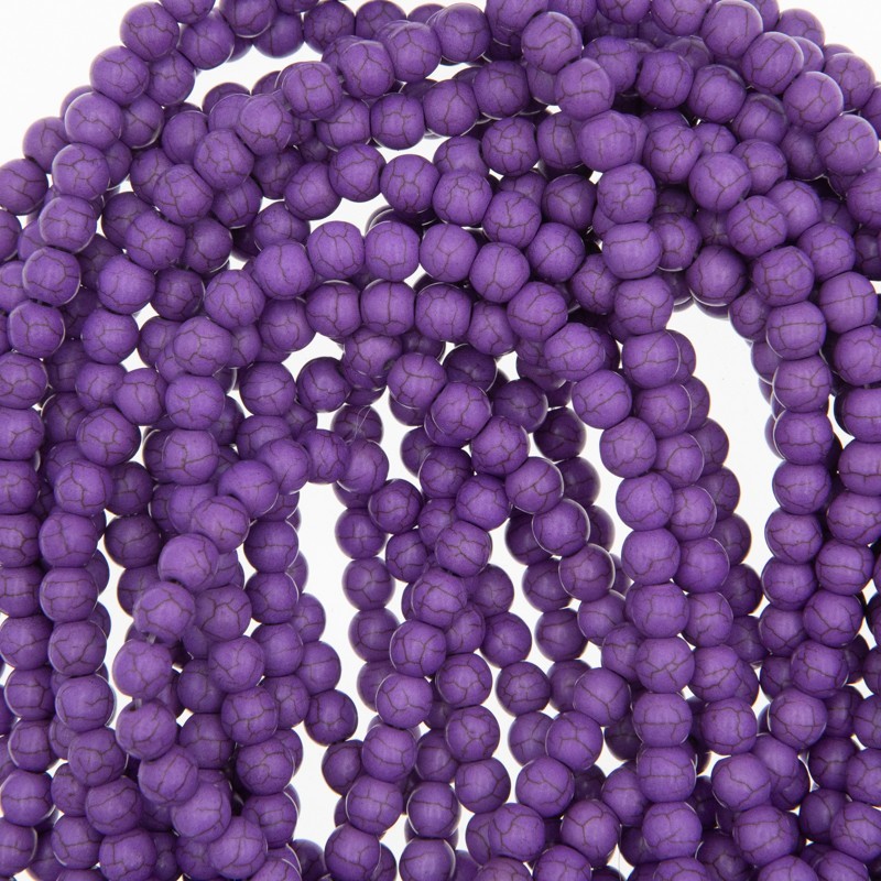 Howlite heather violet / balls 6mm / 60pcs / rope HOWRKU06