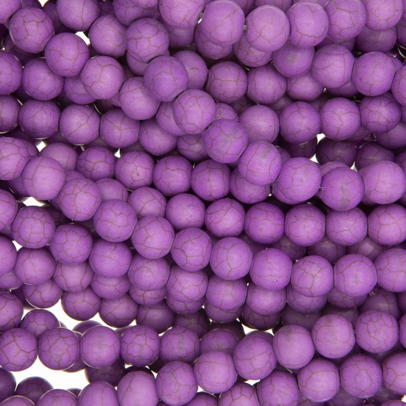 Howlite heather violet / balls 10mm / 40pcs / rope HOWRKU10