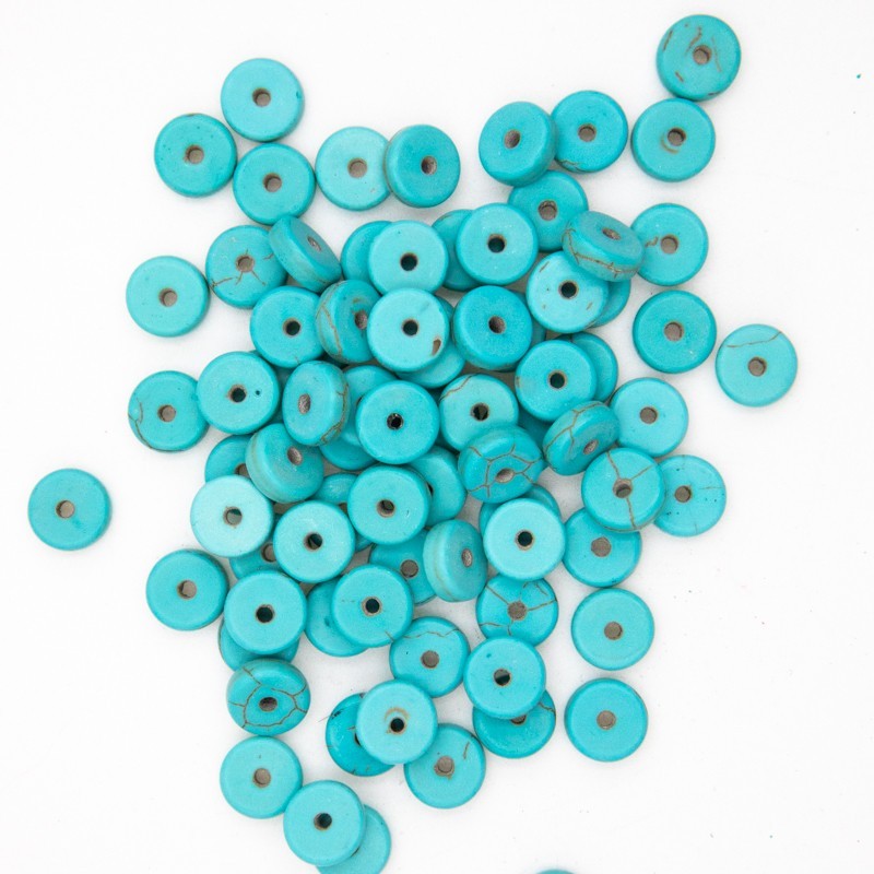 Turquoise howlite beads / spacers 8x3mm 130pcs HOTUPRZE10