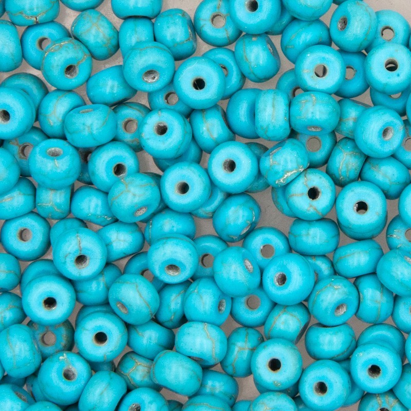Turquoise howlite beads / spacers 6x4mm 90pcs HOTUPRZE11