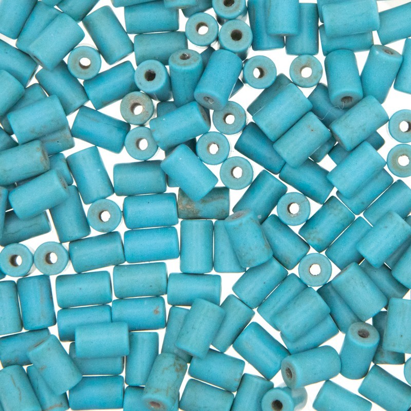 Turquoise howlite beads / rollers 6.5x4mm 63pcs HOTUW05