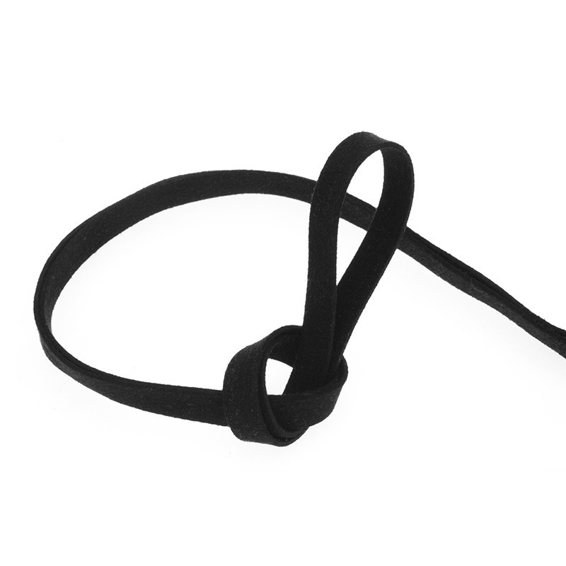 Leather strap suede / black 10x1.5mm / 1m RZZASZ01