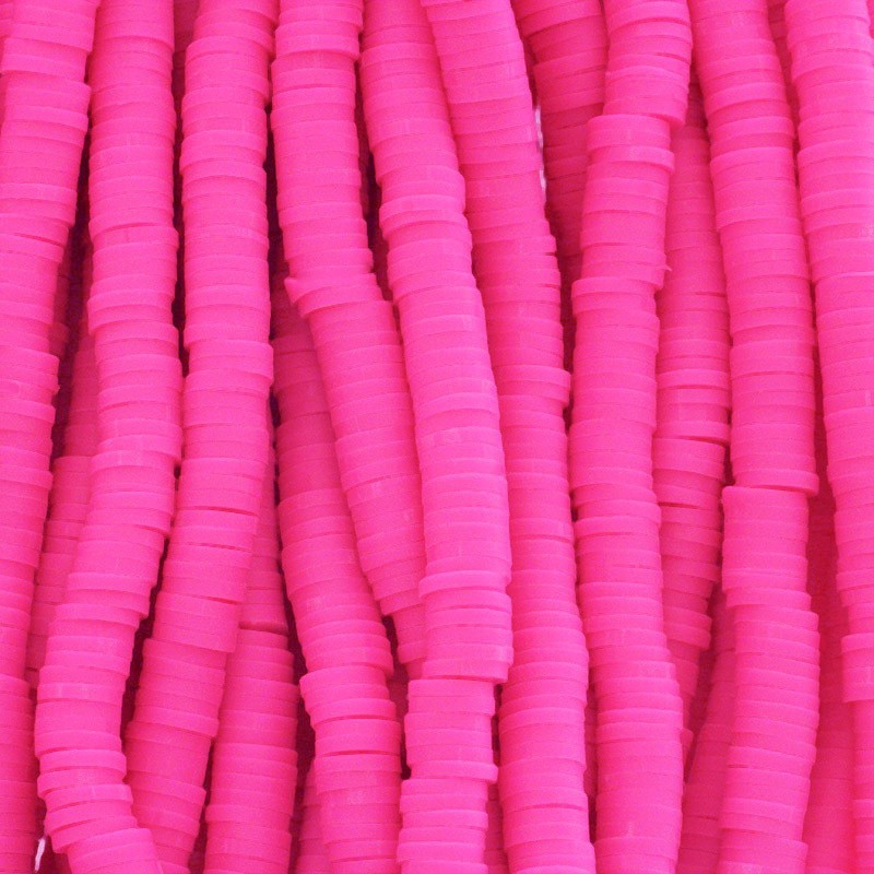 Katsuki beads / neon pink I / 6mm discs / 40cm rope / MOKA06027A