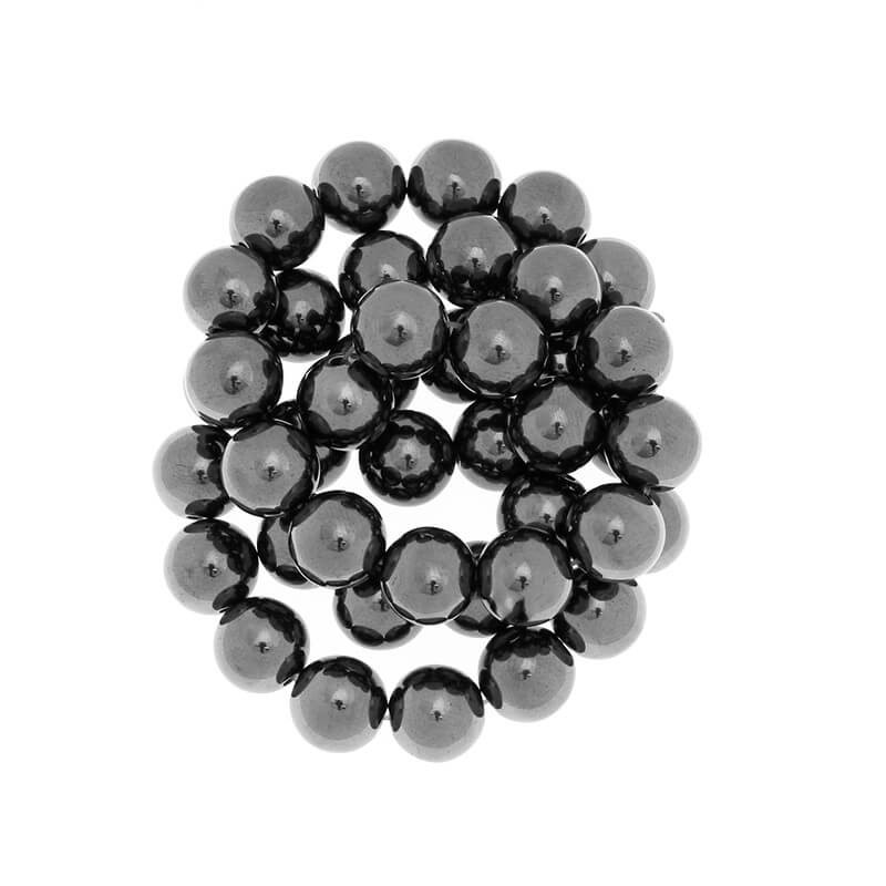 Hematite beads smooth / magnetic balls / 10mm 4pcs KAHEKU10M